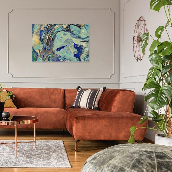 Obraz z niebieską abstrakcją