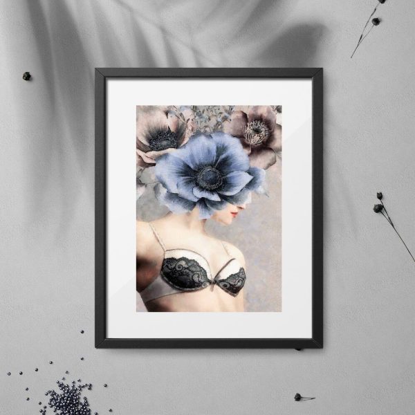 Plakat z kobieta w dessous