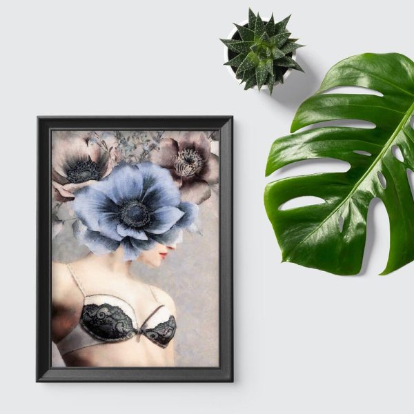 Plakat z niebieskim anemonem