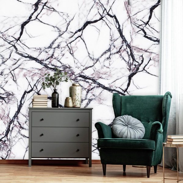 Foto-tapeta fioletowe żyłki marmuru