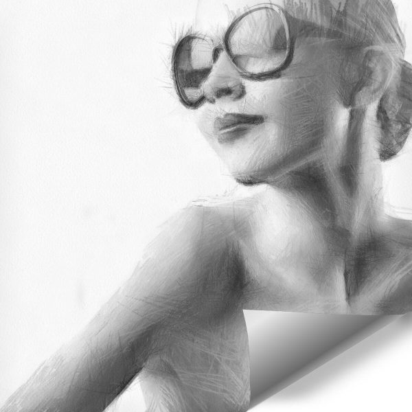 Szara kobieta na tapecie