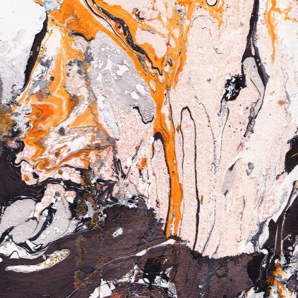 Czekoladowo-pomarańczowa abstrakcja na obrazie