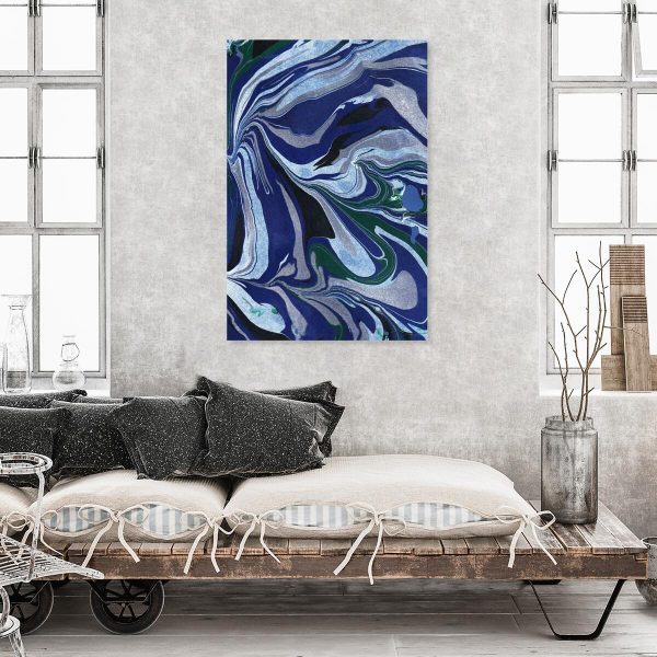 Obraz z motywem abstrakcji w niebieskich barwach