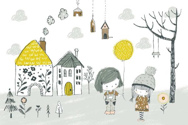 minimalistyczna tapeta dla dzieci