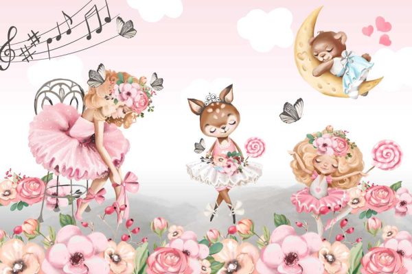 Tapeta z kwiatami dla dziecka