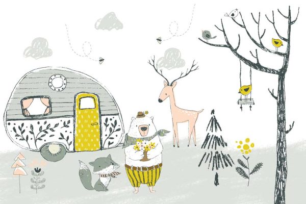 tapeta z motywem biwaku dla dzieci