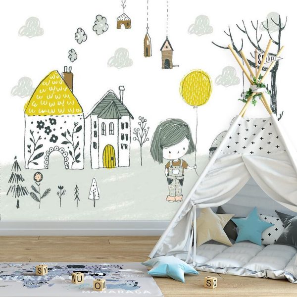 tapeta z motywem rodzeństwa do pokoju dziecka