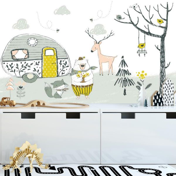 tapeta ze zwierzątkami do pokoju dziecka