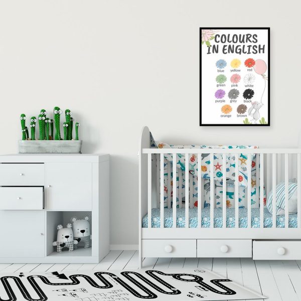 Plakat dla dzieci z kwiatkami