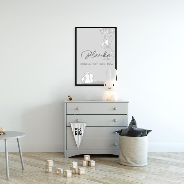 Plakat spersonalizowany dla noworodka