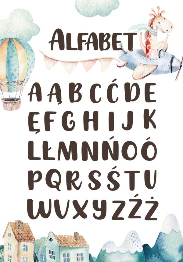 Plakat z abecadłem do szkoły