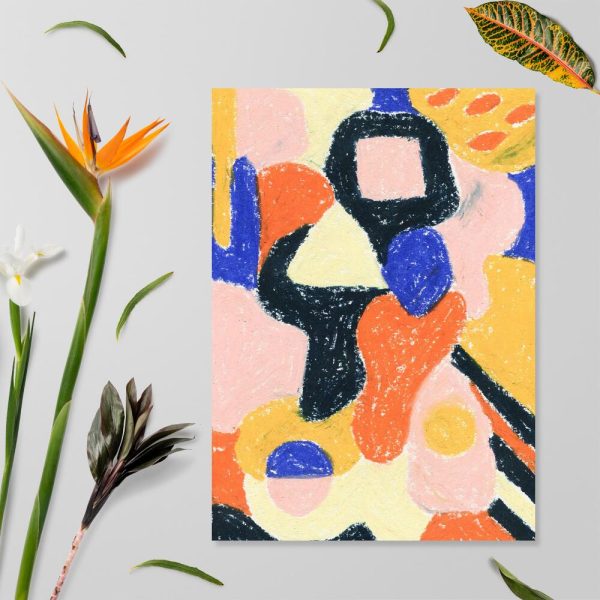 Plakat z bezkształtnymi kształtami