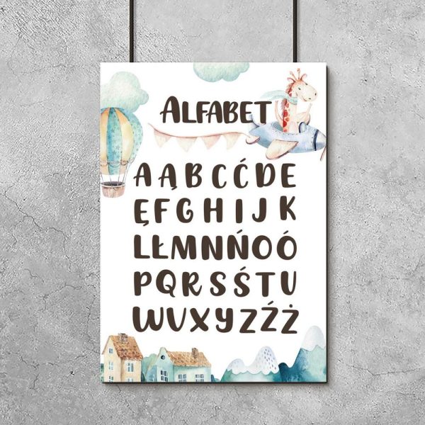 Plakat z literkami polskiego