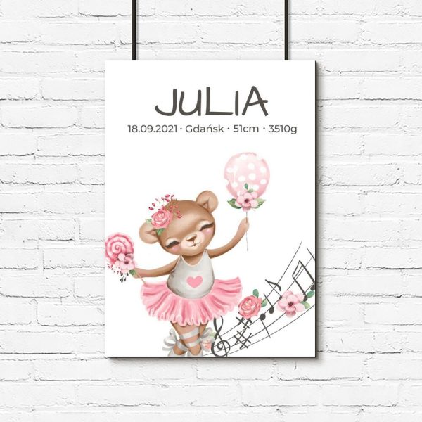 Plakat z metryczką dla Julii