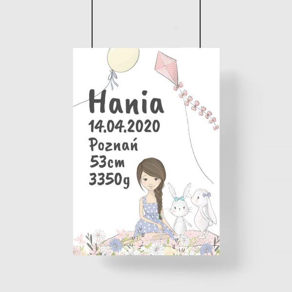 Plakat z motywem metryczki