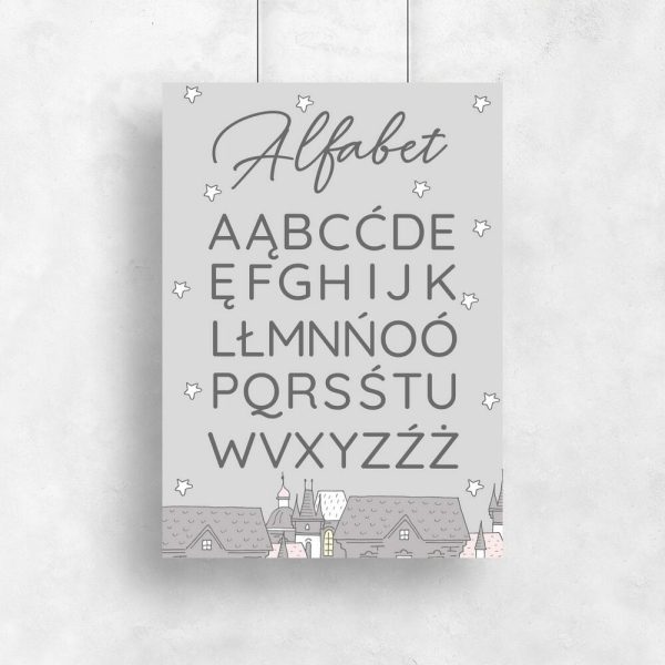 Plakat z polskimi literami