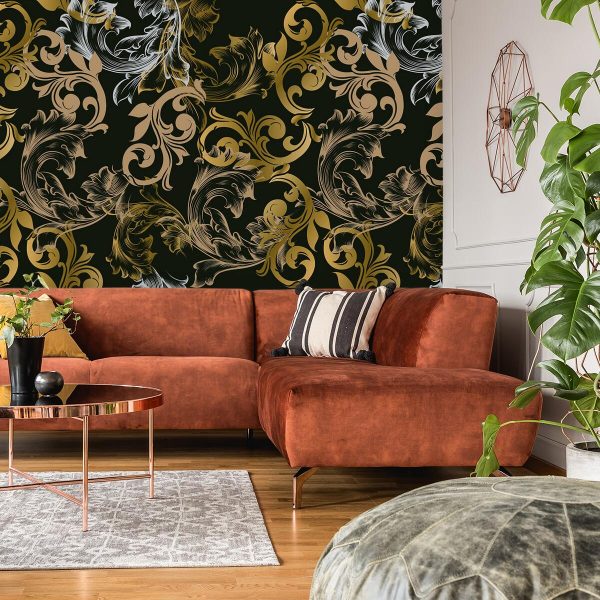 Liście na fototapecie