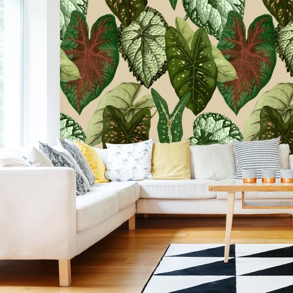 Tapeta - liście w zielonym kolorze