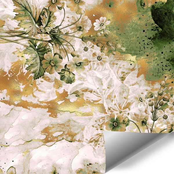 Tapeta z abstrakcją i roślinami