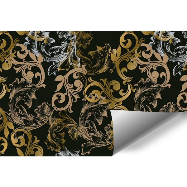 Tapeta z liśćmi na czarnym tle