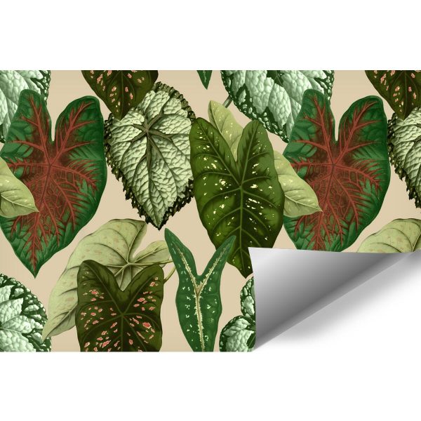 Tapeta z motywem zielonych liści