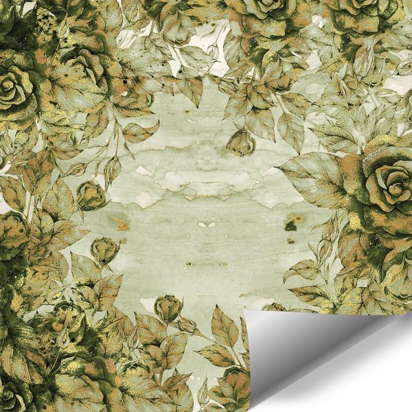 Zielona tapeta do salonu lub sypialni