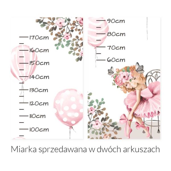 Miarka wzrostu z różową baletnicą