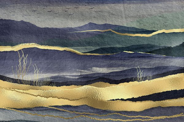 Fioletowy pejzaż na obrazie pojedynczym