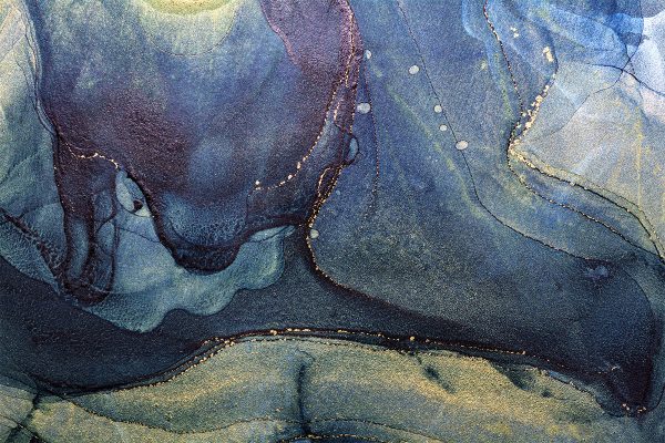 Granatowa abstrakcja na obrazie