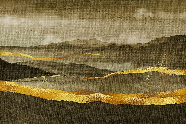 Obraz pojedynczy pejzaż w kolorze brązowym