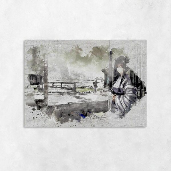 Obraz z japońskim domem