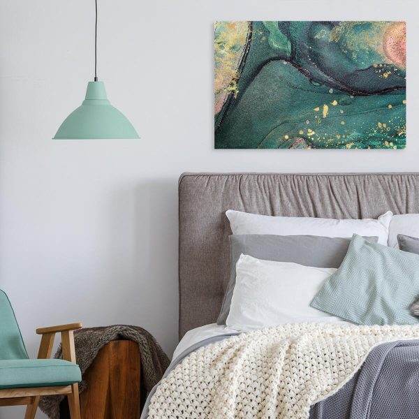 Obraz z motywem abstrakcji w zielonym kolorze