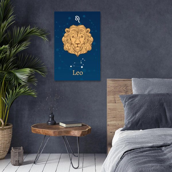 Obraz z niebieskim kolorze z Lwem