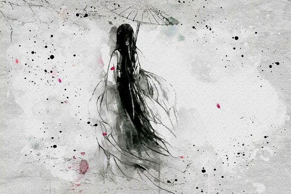 Orientalny obraz z Japonką