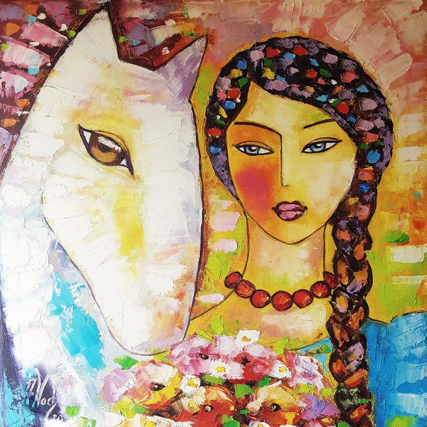 Kopia obrazu dziewczyna i koń