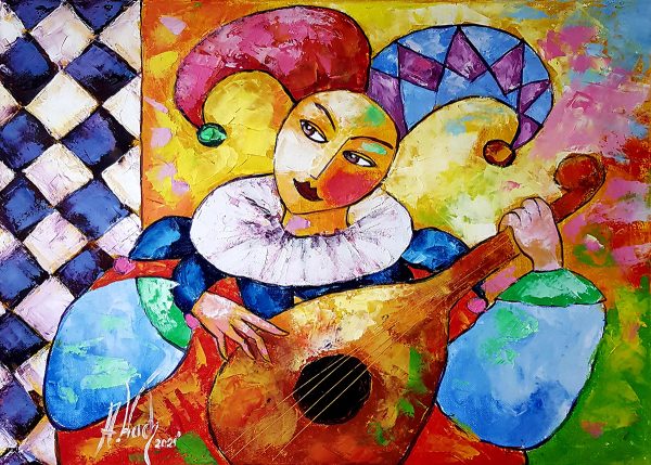 Obraz Anny Wach z trubadurem