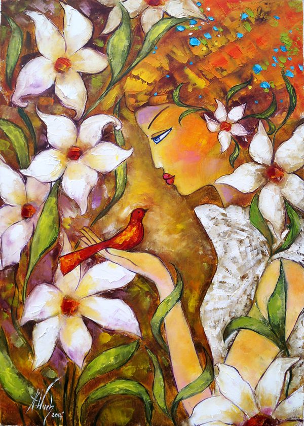 Obraz z boginią gór i jaskiń