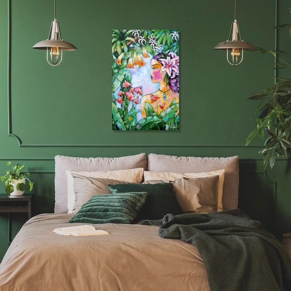 Obraz z dziewczyną w kwiatach