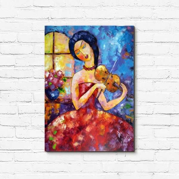 Obraz z muzykiem - skrzypaczka