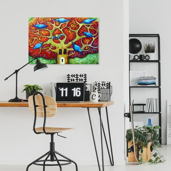 Obraz z tajemniczym drzewem