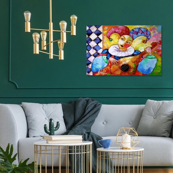 Obraz ze średniowiecznym muzykiem