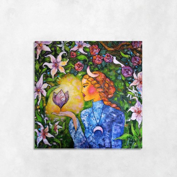 Reprodukcja dziewczyna z księżycem