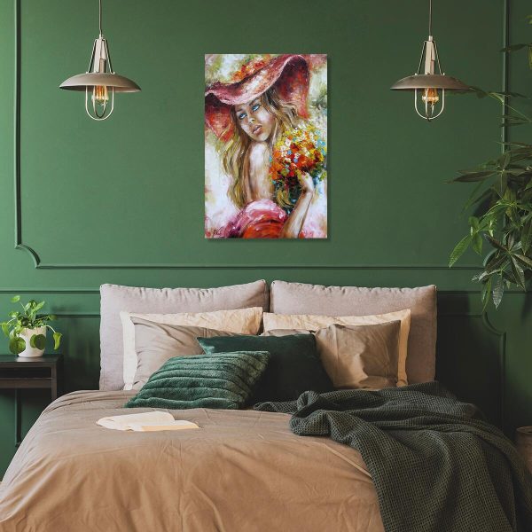 Kopia obrazu dziewczyna w czerwonym kapeluszu