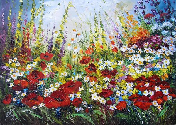 Kopia obrazu z kolorową łąką