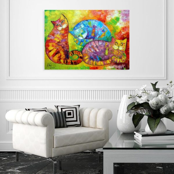 Kopia obrazu z leżacymi kotami