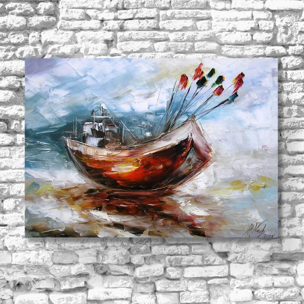 Kopia obrazu z motywem kutra rybackiego