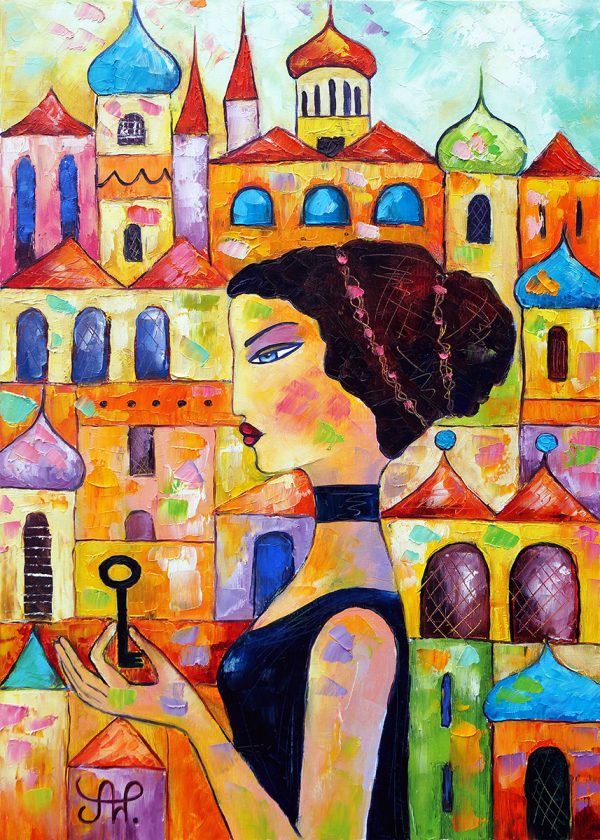 Obraz dziewczyna z kluczem