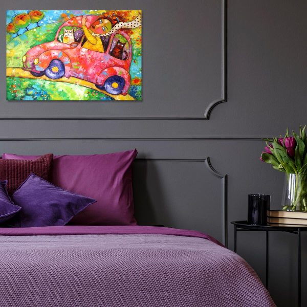 Obraz dziewczyna z kotami