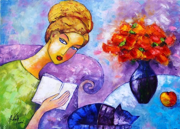 Obraz- kobieta z książką