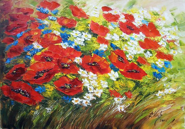 Obraz - maki i chabry